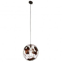 Ceiling Lamp Earth 01665 1xΕ27 With Grid D40x40cm Rust GloboStar RUST
