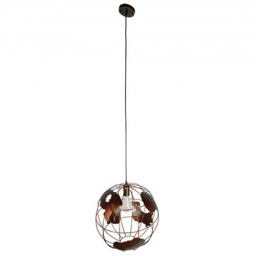 Ceiling Lamp Earth 01665 1xΕ27 With Grid D40x40cm Rust GloboStar