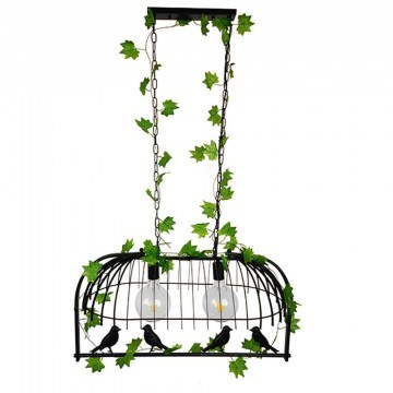Ceiling Lamp Facet 01643 2xΕ27 With Grid 73,6x37,5x38cm Black GloboStar