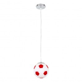 Φωτιστικό Οροφής Παιδικό Football 00642 1xΕ27 Φ15x18cm Red-White GloboStar RED-WHITE