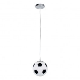 Φωτιστικό Οροφής Παιδικό Football 00643 1xΕ27 Φ15x18cm Black-White GloboStar BLACK-WHITE