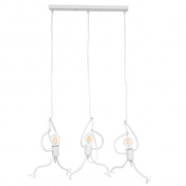 Φωτιστικό Οροφής - Ράγα Little Man 00981 3xΕ27 70x10x105cm White GloboStar WHITE