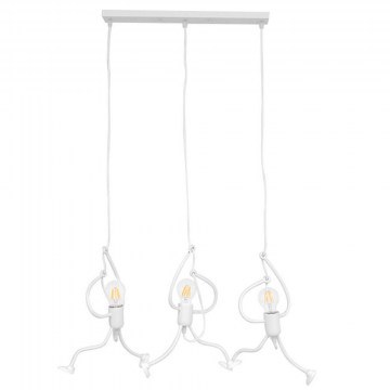 Ceiling Lamp - Rail Little Man 00981 3xΕ27 70x10x105cm White GloboStar