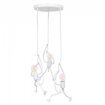 Ceiling Lamp Little Man 01654 3xΕ27 D45x40cm White GloboStar