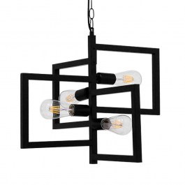 Ceiling Lamp Loop 00904 4xΕ27 52x52x42cm Black GloboStar BLACK
