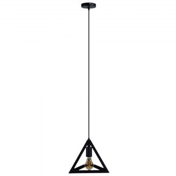 Ceiling Lamp Triangle 01063 1xΕ27 With Grid D25x21cm Black GloboStar