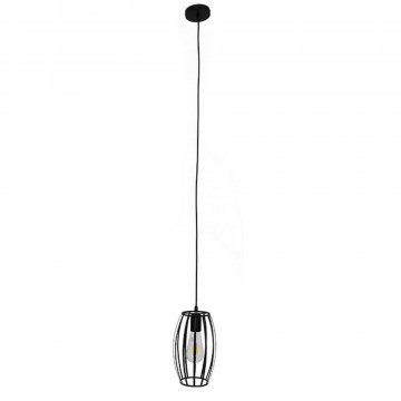 Φωτιστικό Οροφής Zebra 01062 1xΕ27 Με Πλέγμα Φ15x24cm Black GloboStar