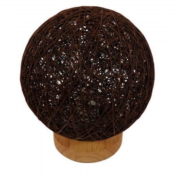 Φωτιστικό Επιτραπέζιο Ψάθινο Weston 01337 1xE27 Φ20cm Dark Brown GloboStar
