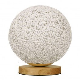 Φωτιστικό Επιτραπέζιο Ψάθινο Linton 01417 1xE27 Φ20cm White GloboStar WHITE