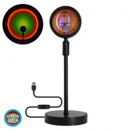 Φωτιστικό Επιτραπέζιο Rainbow 00816  Led 12W Με Projector Lens Εφέ Black-Green-Red GloboStar GREEN-RED