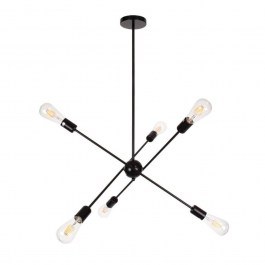 Φωτιστικό Οροφής Zane 00784 6xE27 Φ70x100cm Black GloboStar BLACK