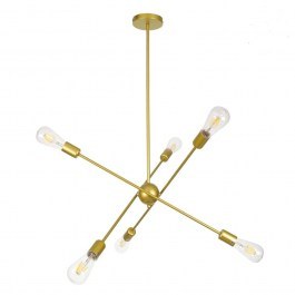 Φωτιστικό Οροφής Zane 00786 6xE27 Φ70x100cm Gold GloboStar GOLD