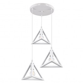 Ceiling Lamp Triangle 00617 E27 Φ49x130cm White GloboStar WHITE