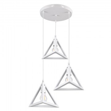 Φωτιστικό Οροφής Triangle 00617 E27 Φ49x130cm White GloboStar