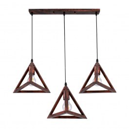 Φωτιστικό Οροφής Triangle 00623 E27 70x22x130cm Bronze GloboStar BRONZE