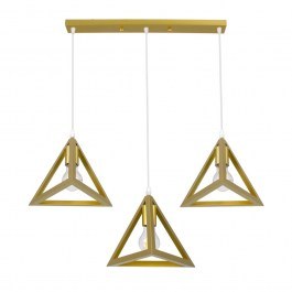 Φωτιστικό Οροφής Triangle 00625 E27 70x22x130cm Gold GloboStar GOLD