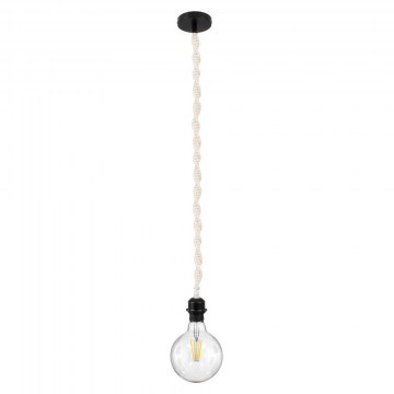 Macrame Ceiling Light Shaqra 36216 E27 Φ4x110cm Black GloboStar