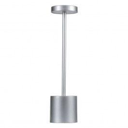 Table Lamp Rechargeable Jojo 76521 D8x34cm LED IP44 1.5W 105lm Dimmable Silver GloboStar SILVER