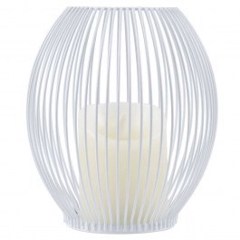 Φανάρι Με Διακοσμητικό Κερί Candle Led 76491 Φ16x18cm Με Μπαταρία & Χειριστήριο Dimmable 2700K White WHITE