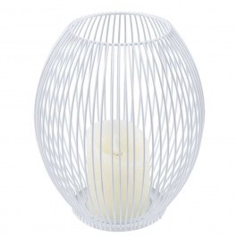 Φανάρι Με Διακοσμητικό Κερί Candle Led 76492 Φ19x24cm Με Μπαταρία & Χειριστήριο Dimmable 2700K White WHITE