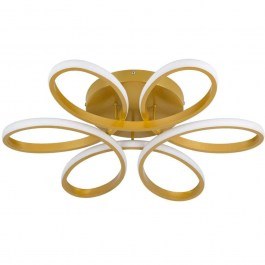 Ceiling Lamp Margaret 61403 D57x12cm Με Τηλεχειριστήριο Dim Led 6210lm 54W Gold GloboStar GOLD