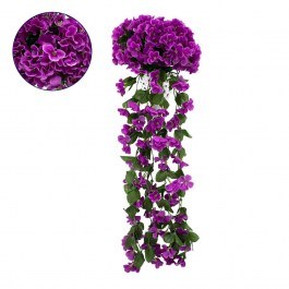 Τεχνητό Κρεμαστό Φυτό Phlox 78051 30x30x80cm Green-Violet GloboStar GREEN-VIOLET