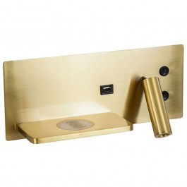 Wall Lamp - Sconce With Wireless Charger Left Paladin 61357 30x11x12cm Led 720lm 6W 4500K Gold Globostar GOLD
