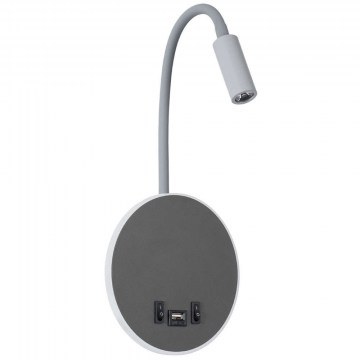 Wall Lamp - Sconce With Charger Usb Goose 60882 15,5x15x30,5cm Led 600lm 6W 4500K Grey Globostar