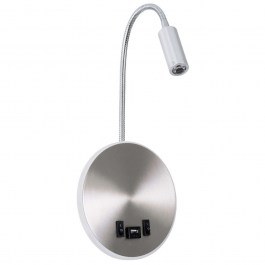 Wall Lamp - Sconce With Charger Usb Goose 60884 15,5x15x30,5cm Led 600lm 6W 4500K Nickel Globostar NICKEL