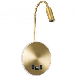 Wall Lamp - Sconce With Charger Usb Goose 60885 15,5x15x30,5cm Led 600lm 6W 4500K Gold Globostar GOLD