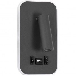 Φωτιστικό Τοίχου - Απλίκα Με Φορτιστή Usb Lady-O 61365 10,5x10x18,5cm Led 1000lm 10W 4500K Anthracite GloboStar ANTHRACITE