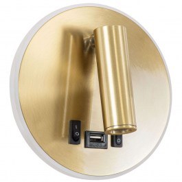 Φωτιστικό Τοίχου - Απλίκα Με Φορτιστή Usb Lady-R 60940 Φ15x7cm Led 600lm 6W 4500K Gold Globostar GOLD