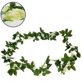 Τεχνητή Γιρλάντα Τριαντάφυλλα 09012 220cm White Globostar WHITE