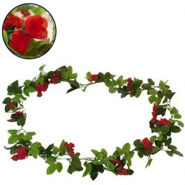 Τεχνητή Γιρλάντα Τριαντάφυλλα 09014 220cm Red Globostar RED