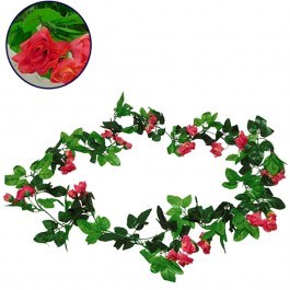 Τεχνητή Γιρλάντα Τριαντάφυλλα 09017 220cm Fuchsia Globostar FUCHSIA