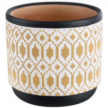 Flower Pot Varanasi 20524 D14,5x13cm Multi-Gold GloboStar