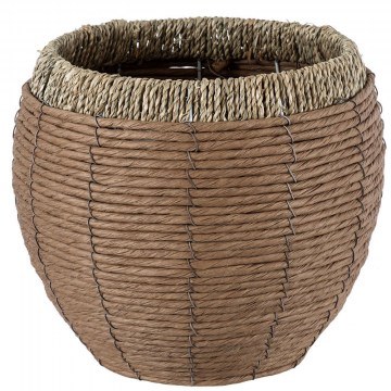 Καλάθι - Κασπώ Amorgos 20337 Φ25x21cm Beige-Brown GloboStar