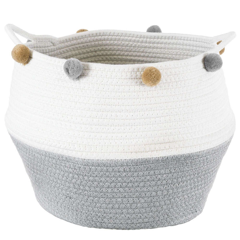 Καλάθι - Κασπώ Kythnos 20314 Φ29x28cm Grey-White GloboStar