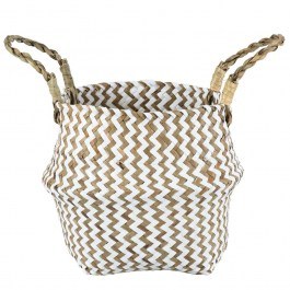 Καλάθι - Κασπώ Ios 20339 Φ18x20cm White-Brown GloboStar WHITE-BROWN