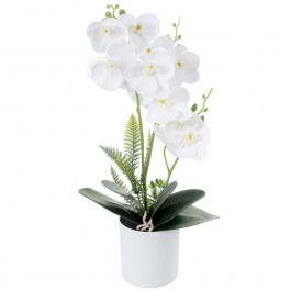 Artificial Plant In Pot Orchid 21076 D23x45cm White GloboStar WHITE
