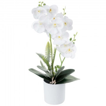 Artificial Plant In Pot Orchid 21076 D23x45cm White GloboStar