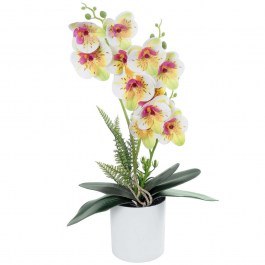 Artificial Plant In Pot Orchid 21078 D23x45cm White-Fuchsia GloboStar FUCHSIA-WHITE