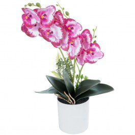 Artificial Plant In Pot Orchid 21079 D23x45cm Pink-Fuchsia GloboStar FUCHSIA-PINK