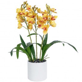 Τεχνητό Φυτό Cherry Cumbidium 21401 Φ34x60cm Yellow GloboStar YELLOW