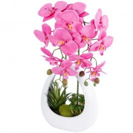 Artificial Plant In Pot Orchid 21127 25x19x39cm Pink GloboStar PINK