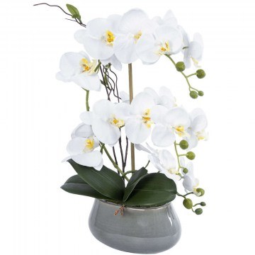 Τεχνητό Φυτό Σε Κασπώ Orchid 21120 Φ29x43cm White GloboStar