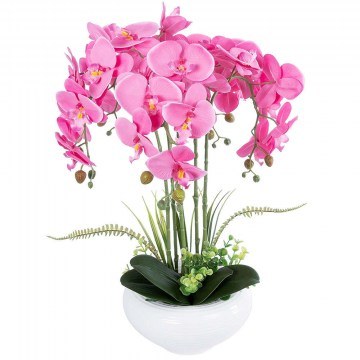 Τεχνητό Φυτό Σε Κασπώ Orchid 21124 Φ44x50cm Pink GloboStar