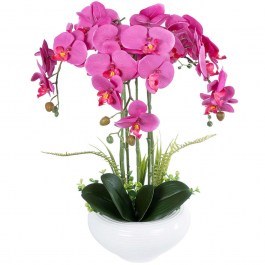 Τεχνητό Φυτό Σε Κασπώ Orchid 21123 Φ44x50cm Fuchsia GloboStar FUCHSIA