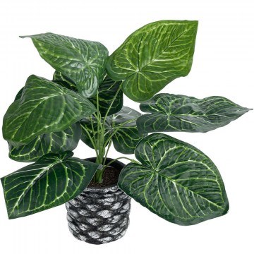Artificial Plant In Pot Anthurium 20892 D40x33cm Green-Grey GloboStar