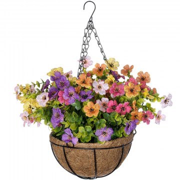 Τεχνητό Κρεμαστό Φυτό Gerbera 20635 Φ45x55cm Multi GloboStar